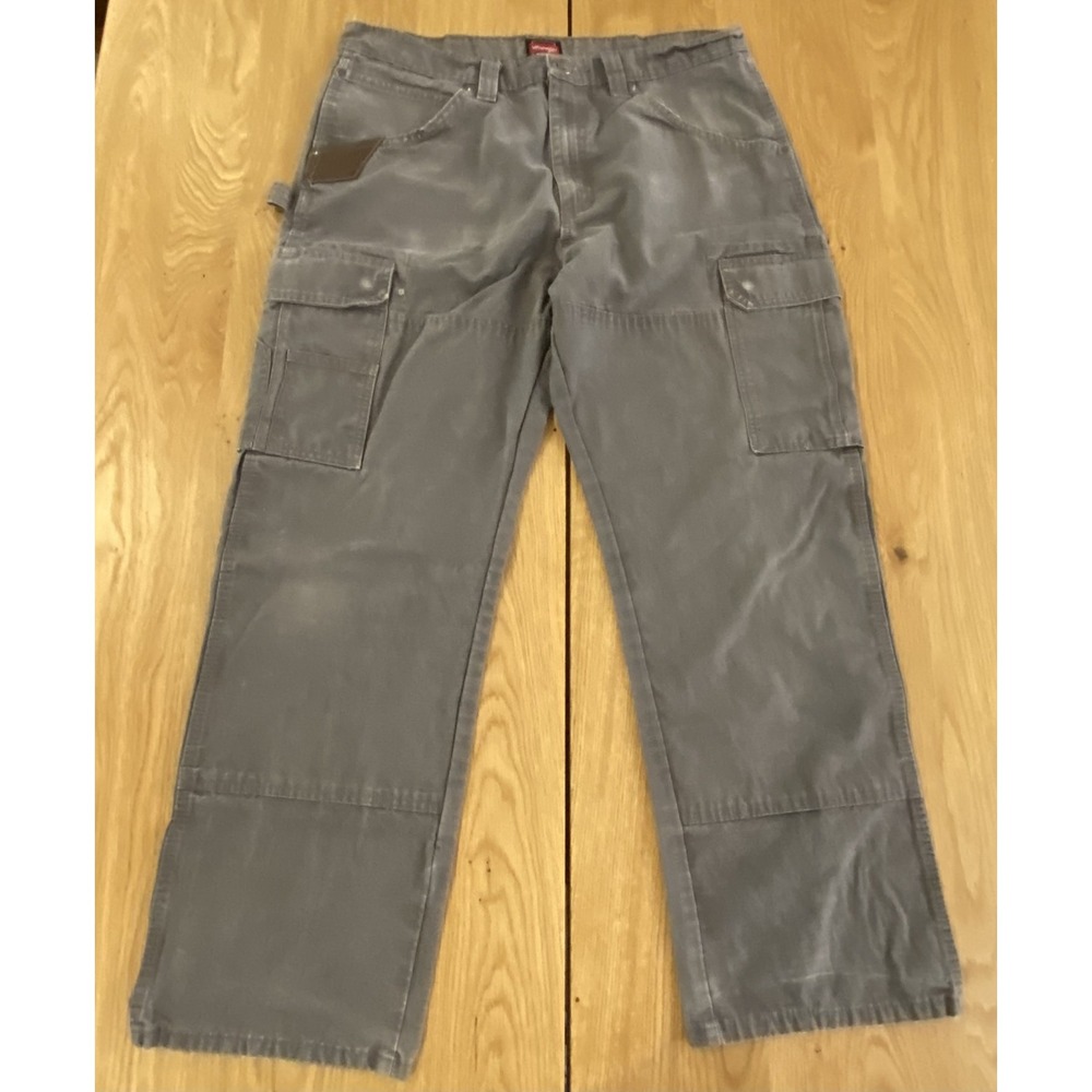 Wrangler‎ RIGGS Double Knee Workwear Cargo Pants Men's 34x30 Dark Green Utility
